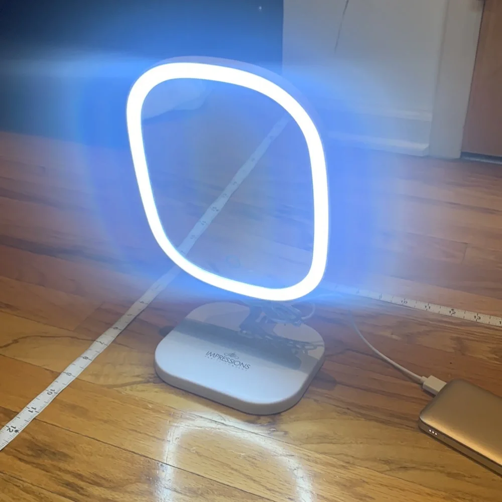 Light up, lightweight, white, led mirror with usb plug in